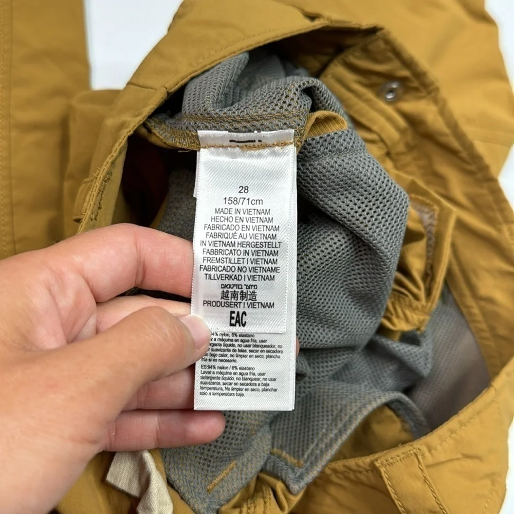 Exofficio Amphi Mustard Yellow Hiking Adventure Pants Size 28x32